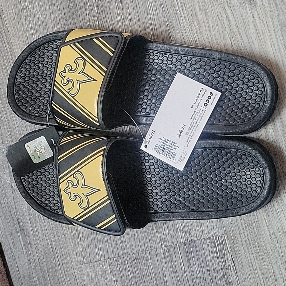 Men's New Orleans Saints slides sandals size M 9/10